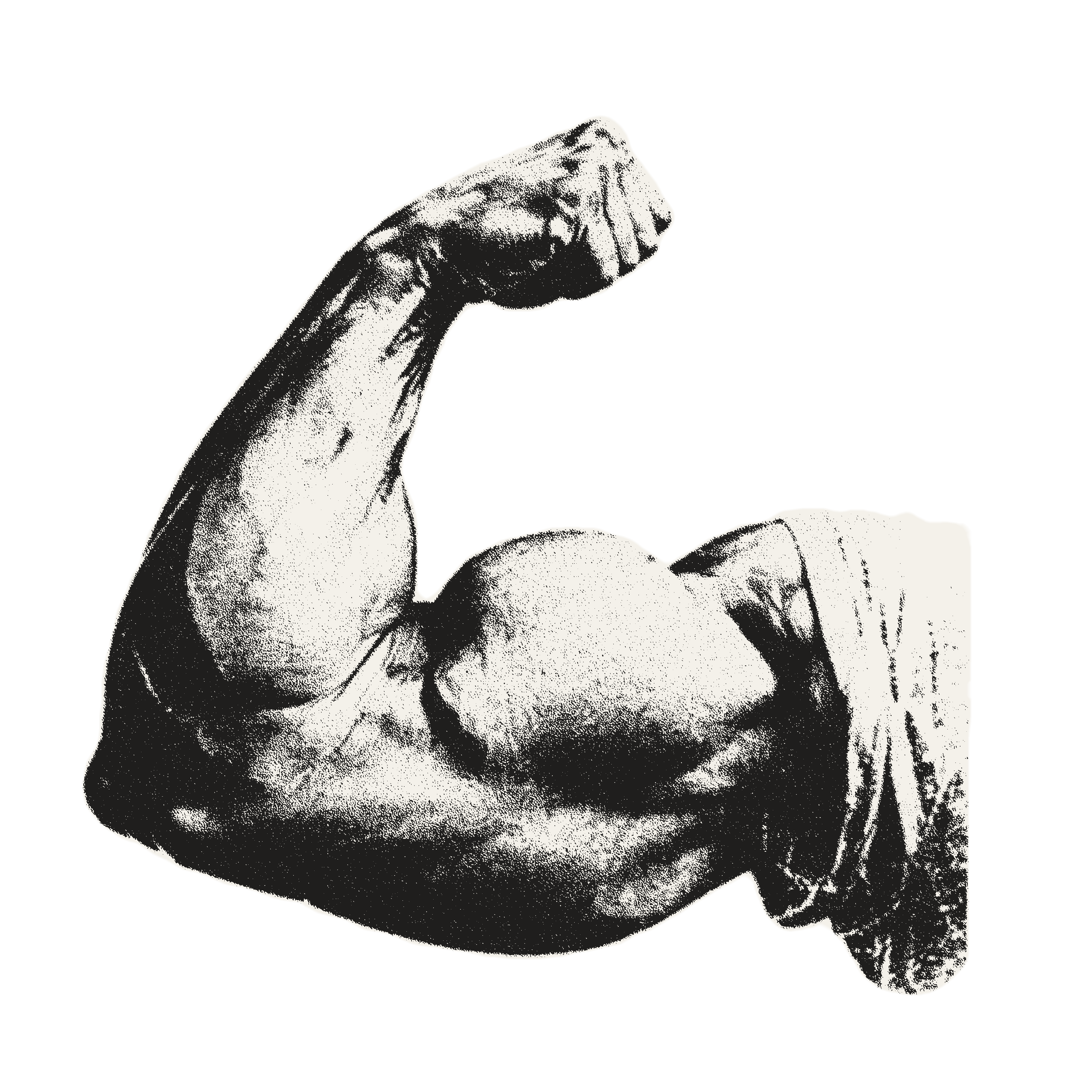 A huge, bulging bicep in a full flex